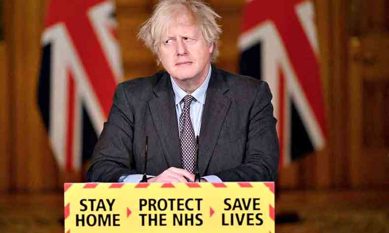 Boris Johnsson anuncia plano para o fim do confinamento britnico(foto: Leon Neal/AFP)