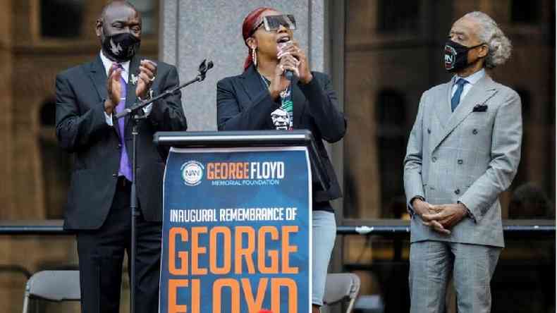 Irm de George Floyd, Bridgett afirmou que deixou de comparecer a encontro com Biden pois ele 'quebrou promessa' sobre reforma policial(foto: REUTERS/Nicholas Pfosi )