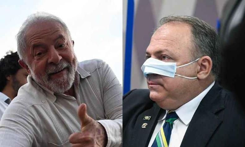 Montagem: Lula x Pazuello