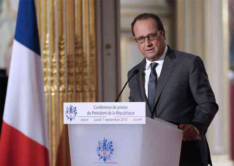 Hollande disse que a soluo na Sria ser 'poltica' e que a Frana 'conversa com todos os pases que podem favorecer esta transio'.(foto: AFP PHOTO/ POOL / PHILIPPE WOJAZER )