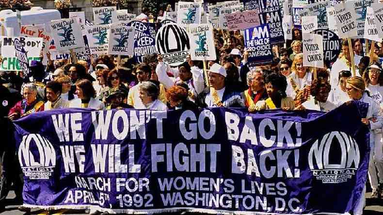 Protesto pela manuteno do direito ao aborto nos EUA no incio dos anos 1990