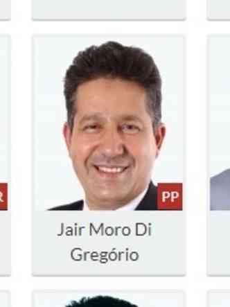 O nome de Jair, agora Moro, di Gregrio tambm j foi alterado no painel(foto: Reproduo Site CMBH)