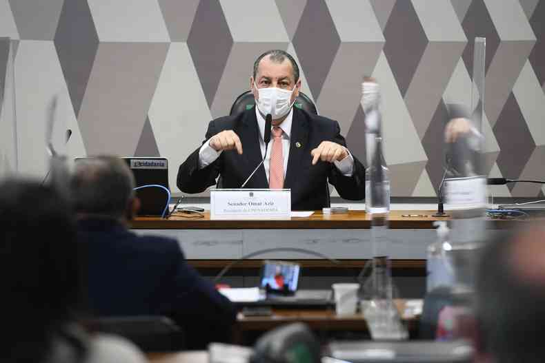 Senador Omar Aziz (PSD-AM), presidente da CPI da COVID (foto: Marcos Oliveira/Agncia Senado)