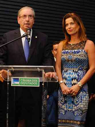 Eduardo Cunha e a mulher, Cludia Cruz(foto: Lus Macedo / Cmara dos Deputados )