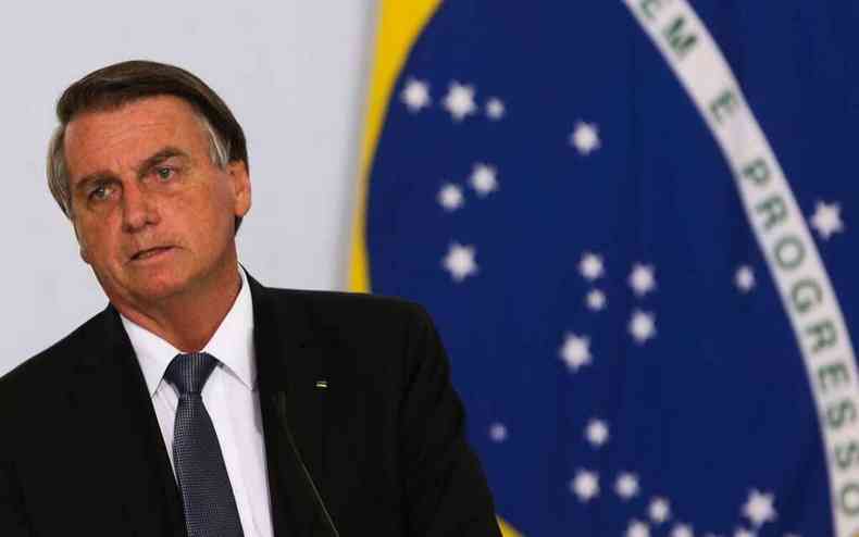 O presidente Jair Bolsonaro participa de solenidade no Palácio do Planalto