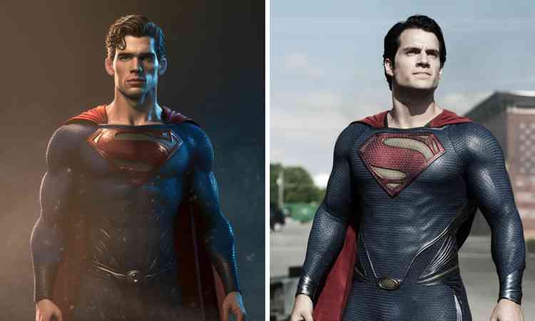David Corenswet e Henry Cavill como Superman
