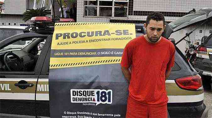 O criminoso tinha quatro mandados de prisão contra ele(foto: Polícia Civil/Divulgação)