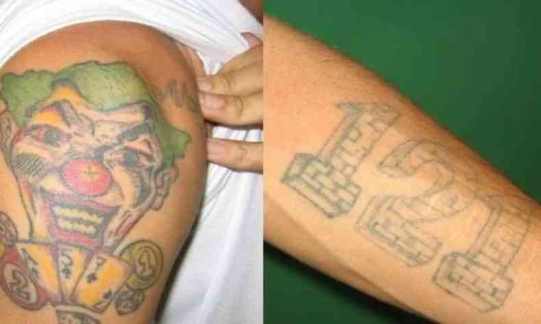 Tatuagem de criminoso preso no Distrito Federal