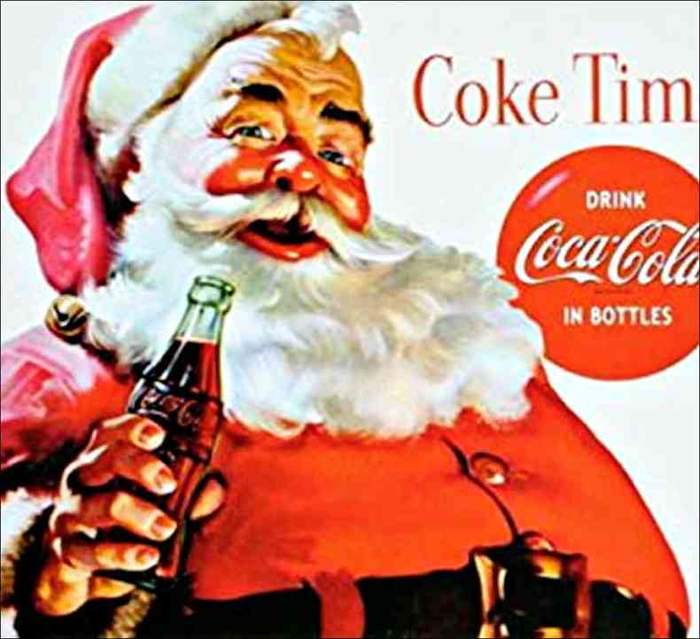 Em campanha publicitria, a Coca-Cola repaginou Papai Noel com figurino nas cores do refrigerante e ajudou a popularizar o Bom Velhinho (foto: Arquivo/Divulgao )