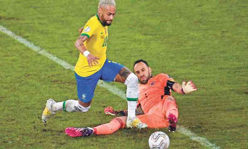 Neymar  um grande jogador, mas, na Seleo Brasileira,  mais um fracassado, idolatrado pela 'gerao nutella'(foto: MAURO PIMENTEL/AFP %u2013 23/6/21)
