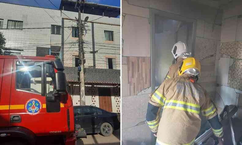 Bombeiros apagam incndio em Ipatinga