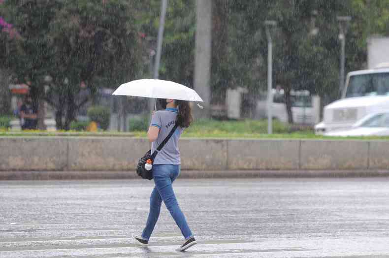 Pessoas andando com guarda-chuva 