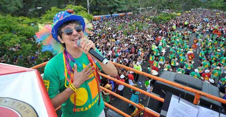 Pedro Lus no desfile do bloco em 2018, no Mineiro(foto: Gladyston Rodrigues/EM/D.A Press)