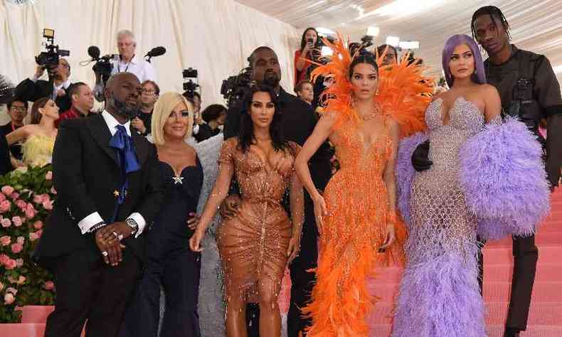 Corey Gamble, Kris Jenner, Kanye West, Kim Kardashian West, Kendall Jenner, Kylie Jenner e Travis Scott