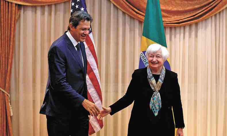 O ministro Fernando Haddad se reuniu com a secretria do Tesouro dos EUA, Janet Yellen