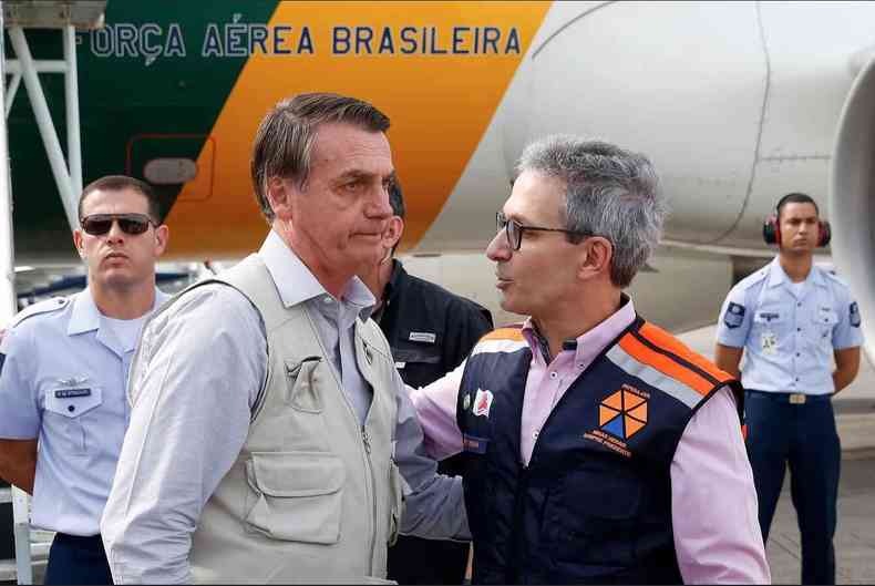 Bolsonaro e Zema juntos em Brumadinho, em janeiro de 2019