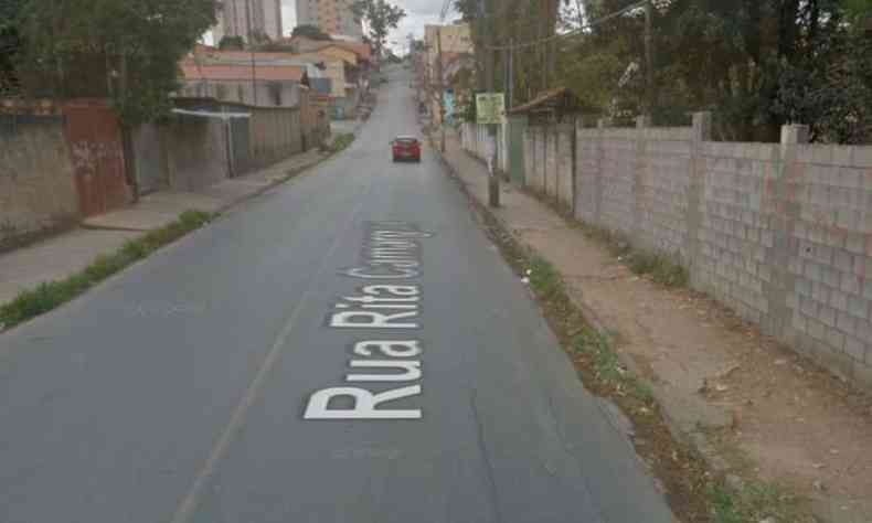 Crime aconteceu na Rua Rita Camargos, em Contagem(foto: Reproduo/Google Street View)