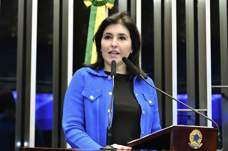 Em discurso,  tribuna, senadora Simone Tebet (MDB-MS)