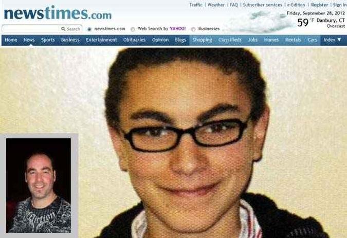 Tyler Giuliano (foto grande) e o pai Jeffrey Giuliano, trag�dia chocou a cidade de New FairField, nos Estados Unidos(foto: Reprodu��o Internet /www.newstimes.com)