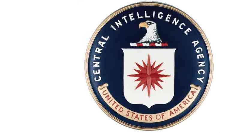 Selo circular com guia, estrela vermelha e a inscrio Central Intelligence Agency - United States of America