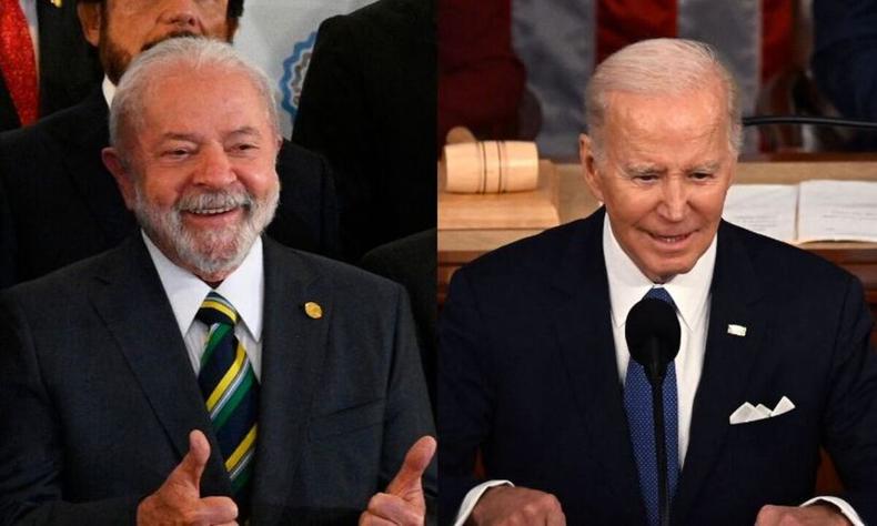 Montagem: Lula x Biden