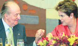 A presidente almoou com Juan Carlos I e reforou que o Brasil est se preparando para uma poltica pr-cclica de aportes(foto: UESLEI MARCELINO/REUTERS)