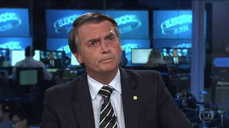 Bolsonaro em entrevista à Globo, no estúdio, em 2018