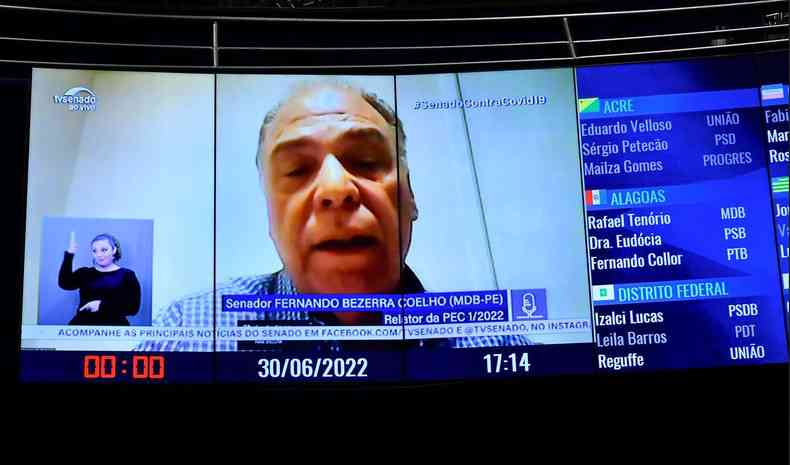 Fernando Bezerra fala para o Senado