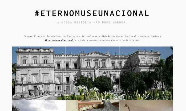 Site foi criado com o intuito de reunir o povo brasileiro numa corrente para que o Museu continue sendo visitado.(foto: Reproduo/ internet )