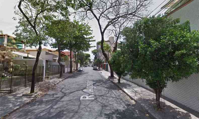 Rua Agostinho Bretas, no Bairro Caiara,  uma das que ter o sentido alterado(foto: Reproduo da internet/Google Maps)