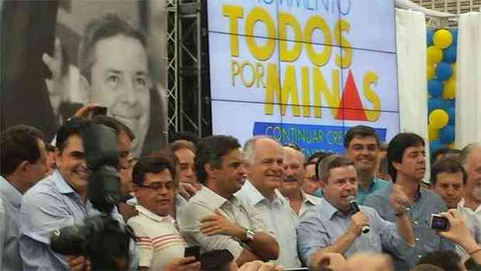 Anastasia discursa durante evento do PSDB que lanou a pr-candidatura de Pimenta da Veiga ao governo de Minas(foto: Reproduo/twitter.com/rede 45)