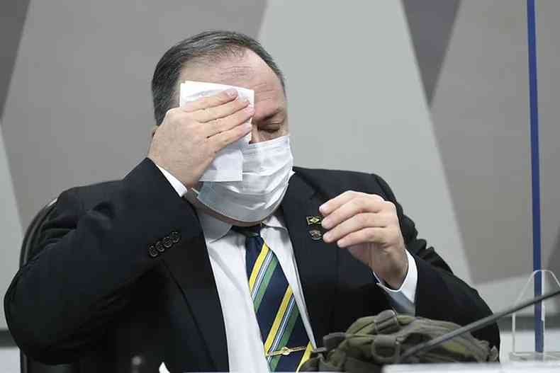 Ex-ministro Pazuello passou mal e sesso da CPI foi suspensa(foto: Jefferson Rudy/Agncia Senado)