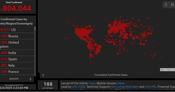 Johns Hopkins exclui Brasil de plataforma, mas volta atrás e divulgará dados defasados
