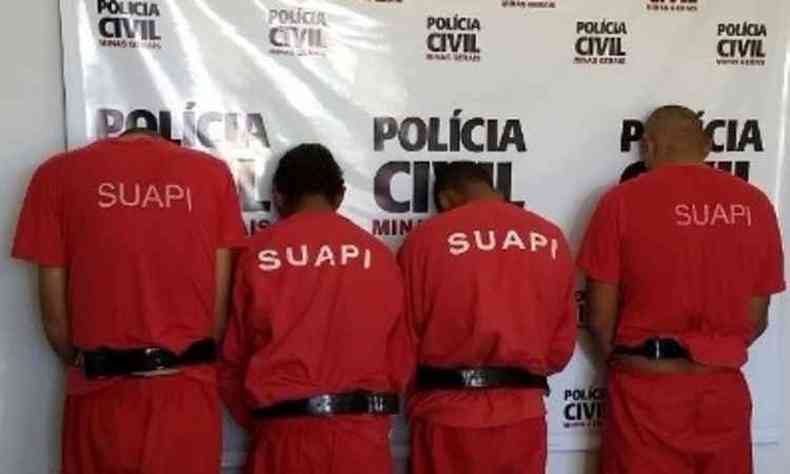 Os quatro homens esto presos por deciso judicial e investigaes aguardam resultados de percias(foto: Polcia Civil/Divulgao)