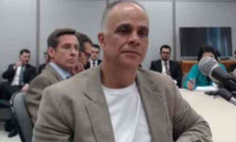 Marcos Valrio durante depoimento ao juiz Srgio Moro, em Curitiba, em setembro do ano passado(foto: Reproduo/Youtube)