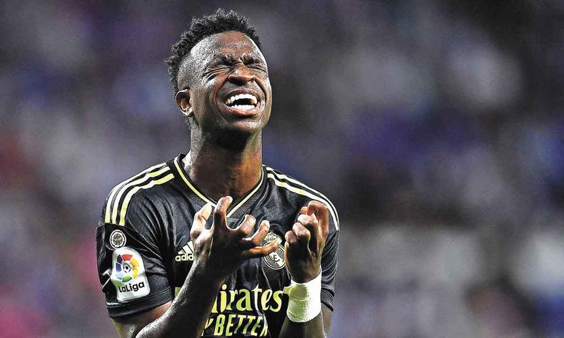O atacante Vinicius Jnior, com a camisa do Real Madrid