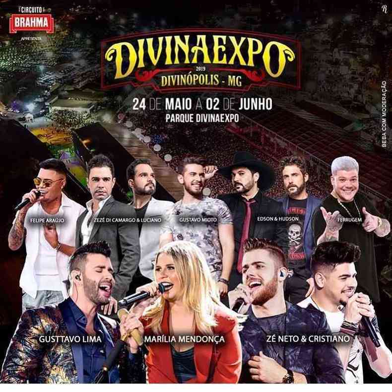 Atraes musicais da Divinaexpo 2019