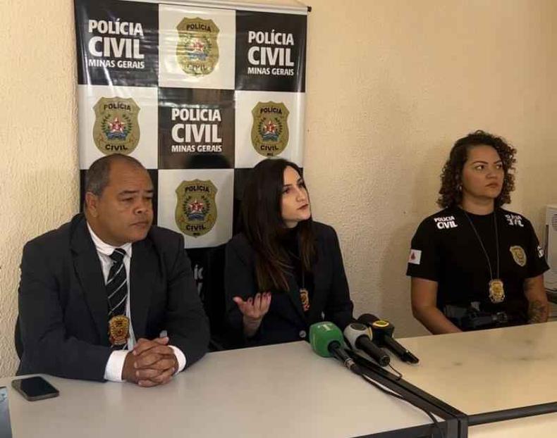 Delegada esclareceu os fatos envolvendo a prisão do suspeito de estuprar sobrinhas e afilhadas(foto: PCMG/Divulgação) Coletiva da Polícia Civil