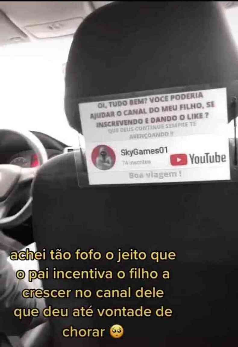 Print do vdeo da tiktoker Patrcia Ribeiro, que se comoveu com a atitude do pai(foto: TikTok/Reproduo)