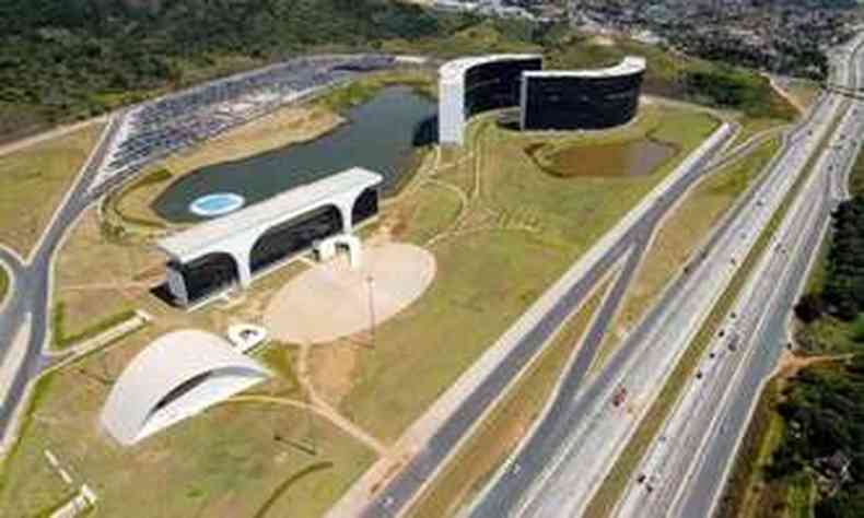 Vista area da Cidade Administrativa, em Belo Horizonte