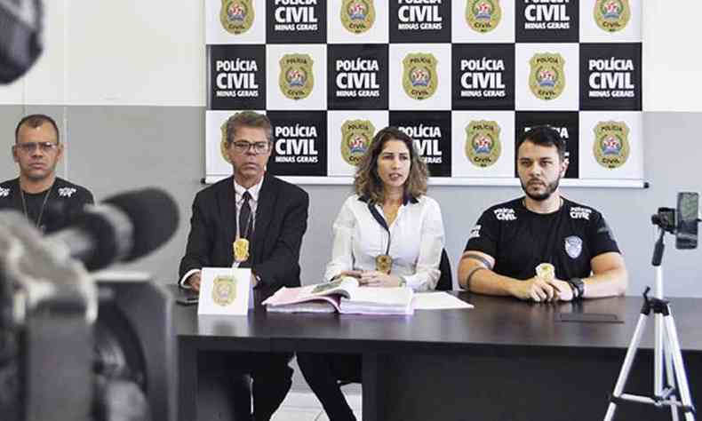 Delegada Adriana das Neves Rosa, titular da Delegacia Especializada de Investigao de Homicdios de Santa Luzia, deu detalhes(foto: Polcia Civil/Divulgao)