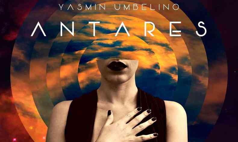 Rosto multifacetado de Yasmin Ubelino na capa do disco Antares 
