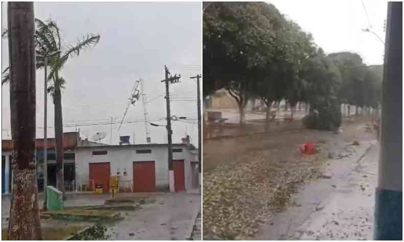 Temporal em gua Boa, distrito de Claros dos Poes, no Norte de Minas 