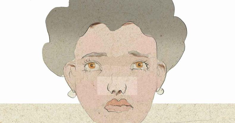 Ilustrao mostra rosto de mulher com destaque para o nariz
