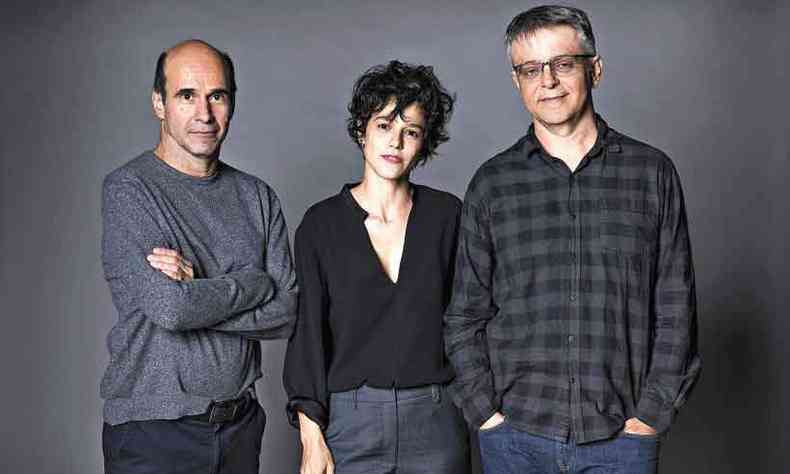  Os roteiristas George Moura e Sergio Goldenberg com a diretora, Lusa Lima: sintonia (foto: Victor Pollak/globo)