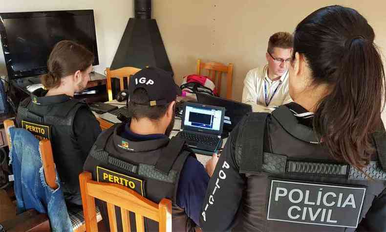 Ao da Polcia Civil no Rio Grande do Sul, um dos estados que participa da operao(foto: twitter.com/policiacivilrs/Divulgao)