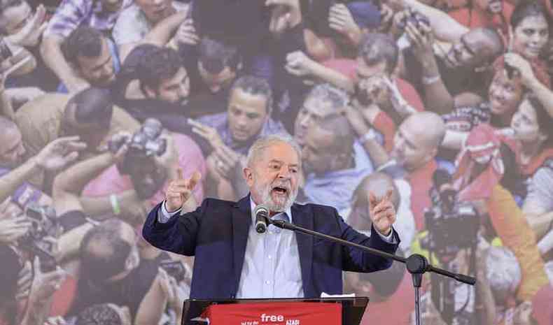 Em pronunciamento aps reaver seus direitos polticos, Lula mostrou que est no jogo da eleio presidencial de 2022(foto: Ricardo Stuckert/Fotos Pblicas)