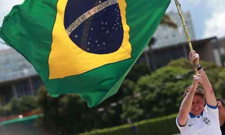 Bolsonaro em manifestao de maro/2021(foto: Agncia Brasil)