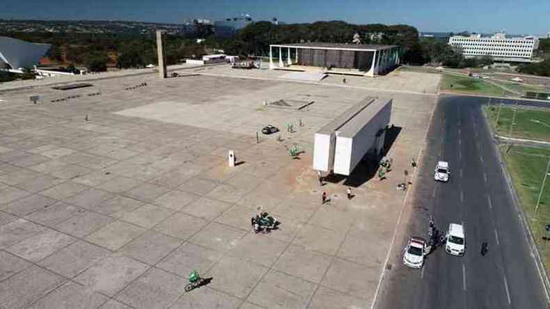 Esplanada foi fechada pela Polcia Militar na manh deste domingo (14/6) (foto: PMDF/Divulgao)