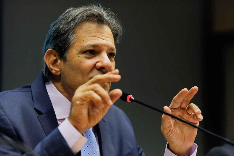 Fernando Haddad anunciou o arcabouço fiscal que será enviado ao Congresso(foto: SERGIO LIMA/AFP) Fernando Haddad anunciou o arcabouço fiscal que será enviado ao Congresso